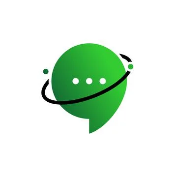 Illustration Vector Graphic of Chat Bulb Planet Logo. Perfect to use for Tech Stock Illustration