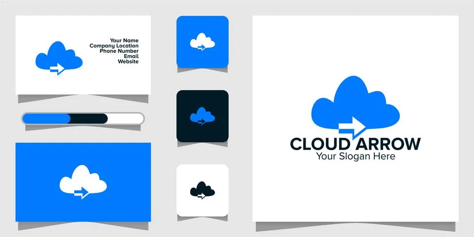 Illustration Vector Graphic of Cloud Arrow Tech Logo. Perfect to use for Tech 스톡 일러스트