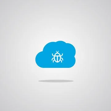 Illustration vector graphic of Cloud Bug. Perfect to use for Technology Compa Stock Illustration