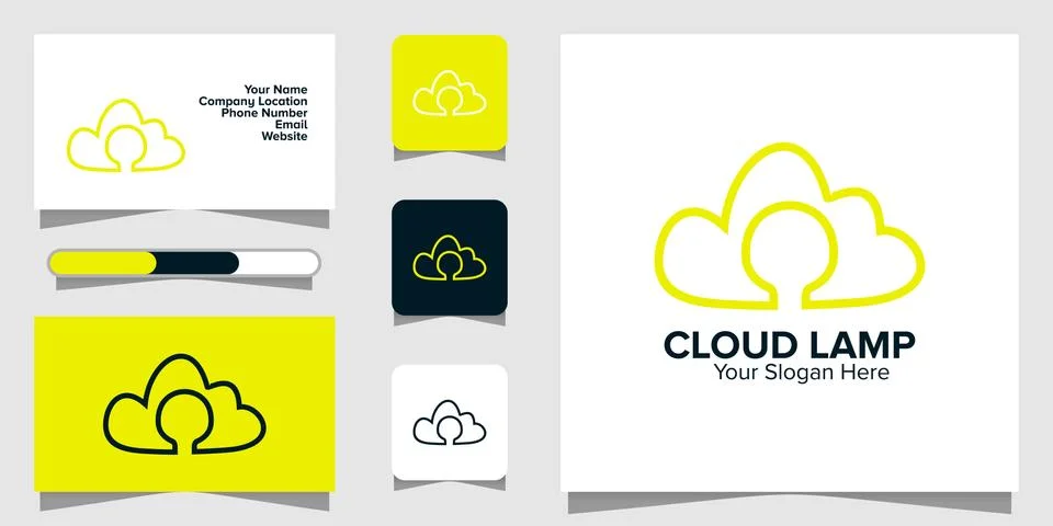 Illustration Vector Graphic of Cloud Lamp Logo. Perfect to use for Technology Illustrazione stock