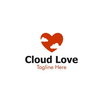 Illustration Vector Graphic of Cloud Love Logo. Perfect to use for Technology Stock Illustration