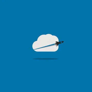 Illustration vector graphic of Cloud Rocket. Perfect to use for Technology Co Stock Illustration