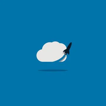 Illustration vector graphic of Cloud Rocket. Perfect to use for Technology Co Stock Illustration