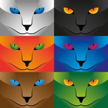 Illustration Vector Graphic Collection Cat Face Stock Illustration