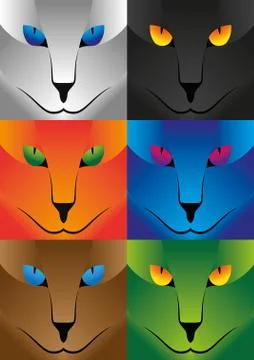 Illustration Vector Graphic Collection Cat Face Illustrazione stock