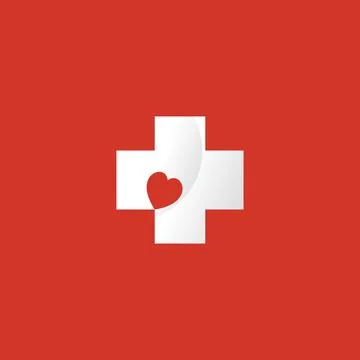 Illustration Vector Graphic of Cross Logo With Red Background. Perfect to use Stock Illustration