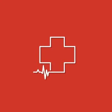 Illustration Vector Graphic of Cross Logo With Red Background. Perfect to use Stock Illustration