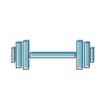 Illustration vector graphic of dumbbell. Simple flat icon Illustrazione stock
