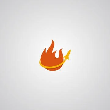 Illustration vector graphic of Fire and Rocket. Perfect to use for Technology Stock Illustration