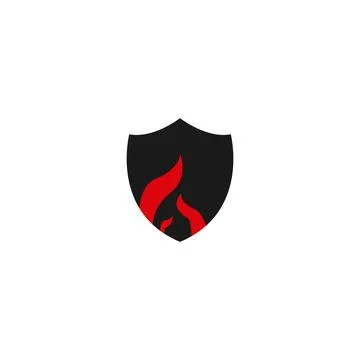 Illustration Vector Graphic of Fire Black Shield Logo Stock-Illustration