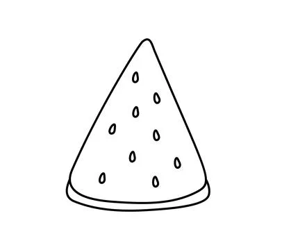Illustration vector graphic of fruit watermelon slices line art. Suitable for Stock Illustration