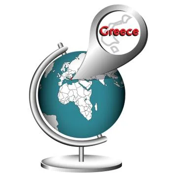 Illustration Vector Graphic Globe Greece Illustrazione stock