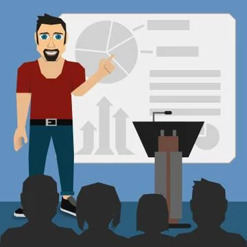 Illustration Vector Graphic Guy Presentation Stock Illustration