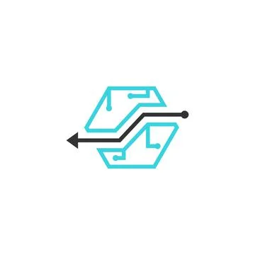 Illustration Vector Graphic of Hexagon Arrow Tech. Perfect to use for Technol Stock Illustration