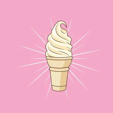 Illustration vector graphic of ice cone vanilla flavor Stock Illustration