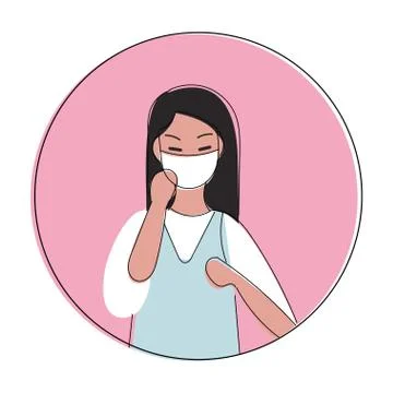 Illustration vector graphic of image man wearing china flags surgical mask to Illustrazione stock