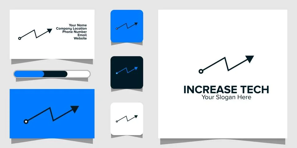 Illustration Vector Graphic of Increase Line Tech Logo. Perfect to use for Te Stock Illustration