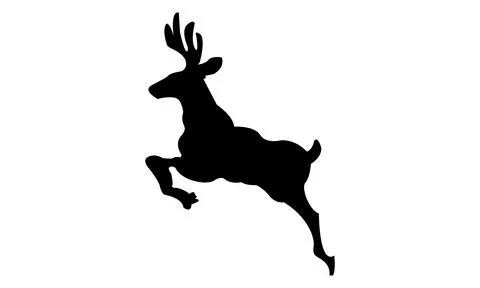 Illustration vector graphic of jumping deer silhouettes on  isolated white. Stock Illustration