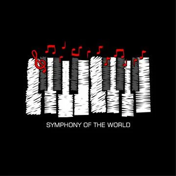 Illustration vector graphic of lettering, symphony of the world Stock Illustration