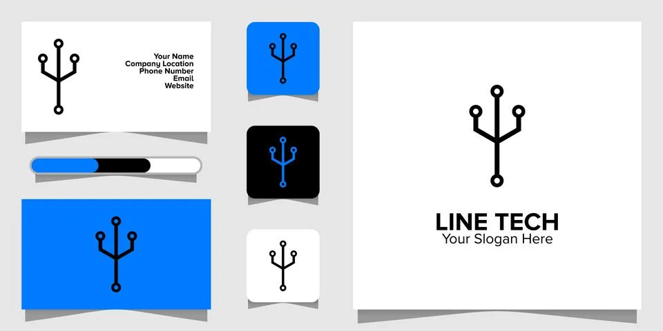 Illustration Vector Graphic of Line Tech Logo. Perfect to use for Technology  Illustrazione stock