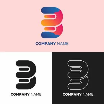 Illustration vector graphic of Logo with B Shape. Perfect for company and instit Stock Illustration