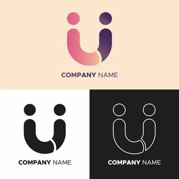 Illustration vector graphic of Logo with U Shape. Perfect for company and instit Stock Illustration