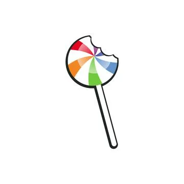 Illustration Vector Graphic of Lollipop with Bite Marks Stock Illustration