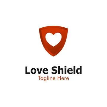 Illustration Vector Graphic of Love Shield Logo. Perfect to use for Technolog Stock Illustration