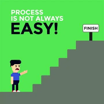 Illustration vector graphic of Man in Process. Motivation, quote of the day, nev Stock Illustration