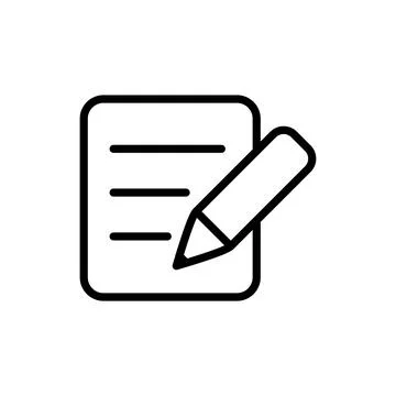 Illustration Vector graphic of pencil and paper icon Illustrazione stock