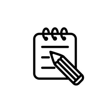 Illustration Vector graphic of pencil and paper icon Stock Illustration