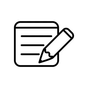 Illustration Vector graphic of pencil and paper icon Illustrazione stock