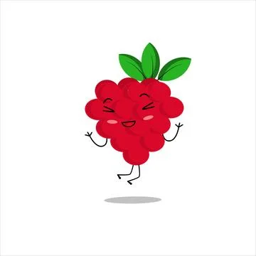 Illustration vector graphic of raspberry kawaii 스톡 일러스트
