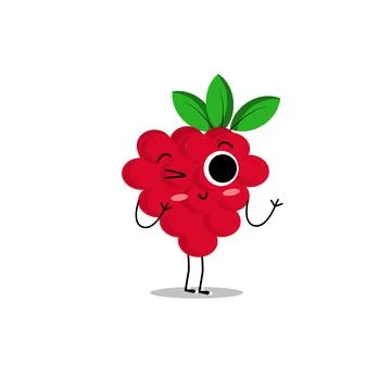 Illustration vector graphic of raspberry kawaii Illustrazione stock