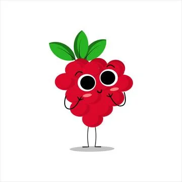 Illustration vector graphic of raspberry kawaii Illustrazione stock