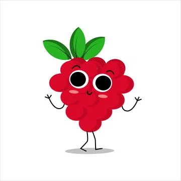 Illustration vector graphic of raspberry kawaii Illustrazione stock