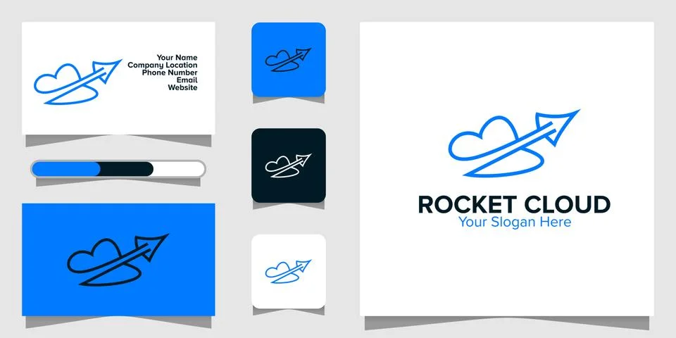 Illustration Vector Graphic of Rocket Cloud Tech Logo. Perfect to use for Tec Illustrazione stock