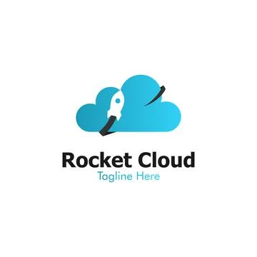 Illustration Vector Graphic of Rocket Cloud Logo. Perfect to use for Technolo Stock Illustration