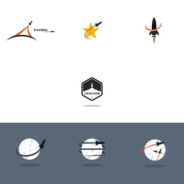 Illustration Vector Graphic of Rocket Logo Bundle Stock Illustration