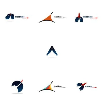 Illustration Vector Graphic of Rocket Logo Bundle Stock Illustration