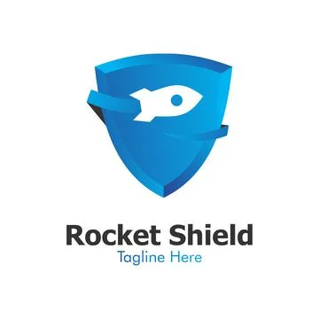 Illustration Vector Graphic of Rocket Shield Logo. Perfect to use for Technol Stock Illustration