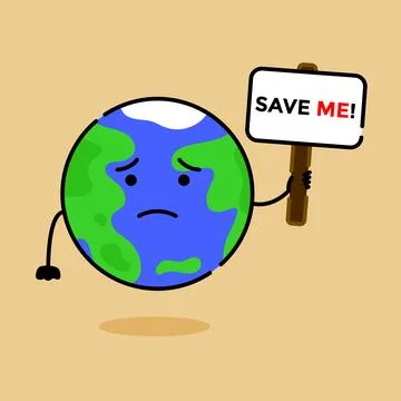 Illustration vector graphic of save the earth. Good for go green campaign, natur Stock Illustration