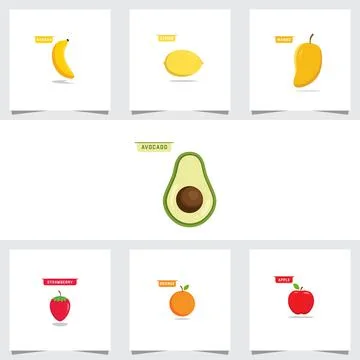 Illustration Vector Graphic Set of Fruit Logo Illustration