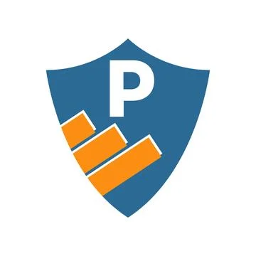 Illustration Vector Graphic of Shield and letter P logo Illustrazione stock