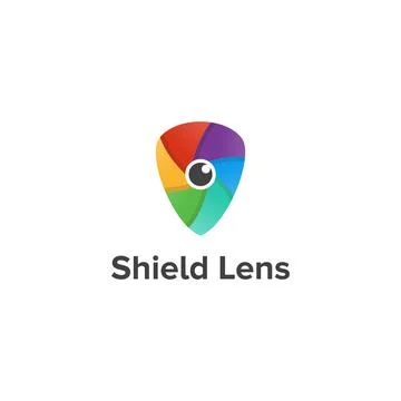 Illustration Vector Graphic of Shield Lens Logo Illustrazione stock