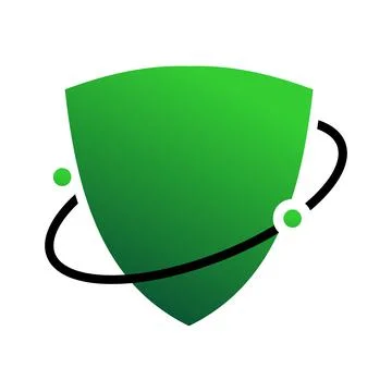 Illustration Vector Graphic of Shield Planet Logo. Perfect to use for Technol Stock-Illustration