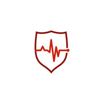 Illustration Vector Graphic of Shield Pulse Logo. Perfect to use for Medical  Stock Illustration