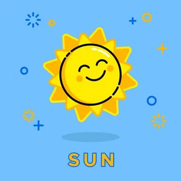Illustration vector graphic of smiling sun. Perfect for children event or produc Stock Illustration