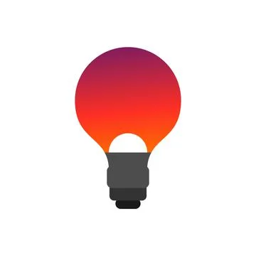 Illustration Vector Graphic of Sunset Bulb Logo. Perfect to use for Technolog Stock Illustration