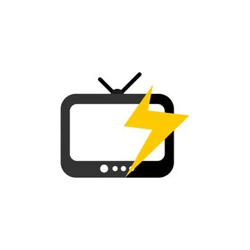 Illustration Vector Graphic of Thunder Television. Perfect to use for Technol Stock Illustration